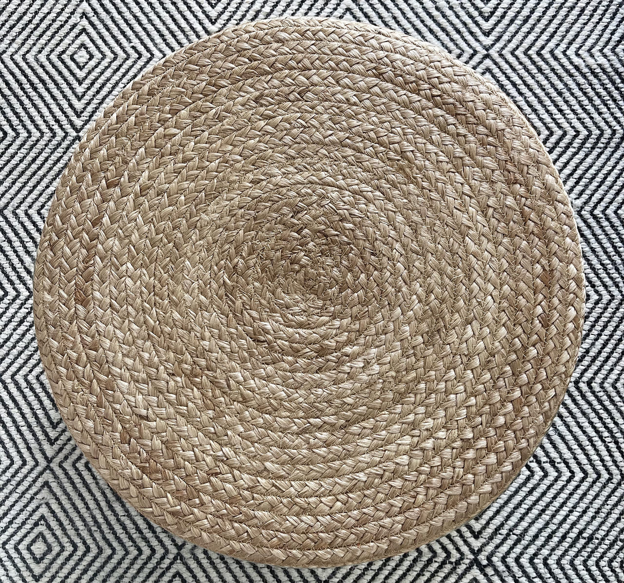 Scandilivin Homes Pouf Ottoman - 100% Natural Jute Braided- Footrest Pouf Hand Knitted - Traditional Cord Boho Pouffe - for The Living Room, Bedroom, Nursery, Patio, Lounge (20" x 20" x 10") S & L Homes
