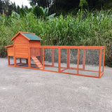 YOPTO 122" Large Chicken Coop with Run,Outdoor Chicken Run W/Nesting Box & Perch,Wooden Hen House W/Ramp & Sliding Trays,Waterproof Poultry Cage W/Sloped Asphalt Roof,for 3-4 Chickens,Natural YOPTO