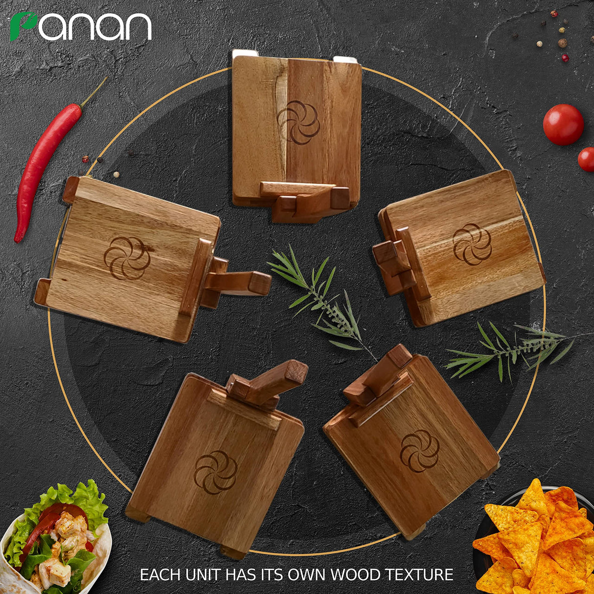 panan Wooden Tortilla Press Mexican Tortillera Presser Made from Natural Food-Grade Acacia Wood - Large Wood Pataconera with 50 Pieces Parchment Paper, Dough Cutter and Recipes eBook (Square 10") panan