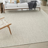 Nourison Home Courtyard Indoor/Outdoor Ivory Silver 7' x 10' Area Rug, Geometric, Easy Cleaning, Non Shedding, Bed Room, Living Room, Dining Room, Deck, Patio, Backyard (7x10) Nourison