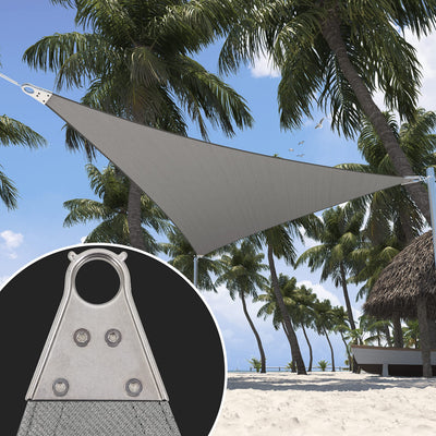 ShadeMart 30' x 30' x 30' Grey Sun Shade Heavy Duty Triangle Shade Sail, Custom Size Super Ring Canopy Awning Shades for Patio Carport Yard UV Blockage Commercial Grade 260 GSM