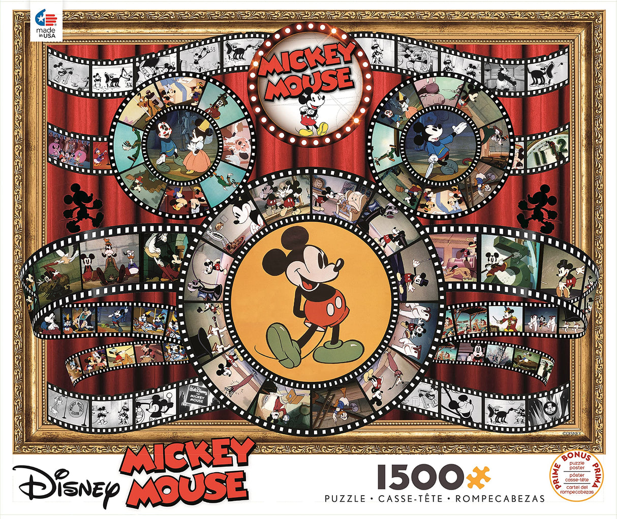 Ceaco - Disney - Mickey and Minnie Mouse Movie Reel - 1500 Piece Jigsaw Puzzle Ceaco