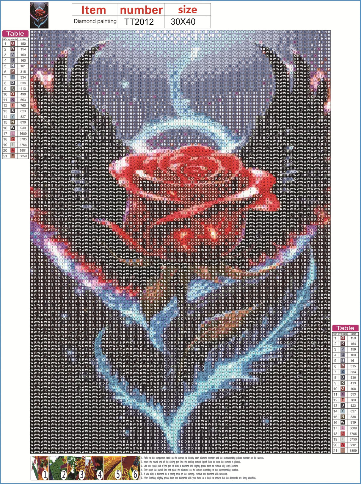 JFYHAB Angel Wings Rose Diamond Painting Kits for Adults, 5D Red Rose Diamond Art Painting by Numbers Kits, DIY Flower Diamond Dots Art Kits Full Round Drill Diamond Art Kits for Decor12x12 in JFYHAB