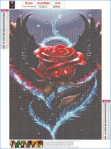 JFYHAB Angel Wings Rose Diamond Painting Kits for Adults, 5D Red Rose Diamond Art Painting by Numbers Kits, DIY Flower Diamond Dots Art Kits Full Round Drill Diamond Art Kits for Decor12x12 in JFYHAB