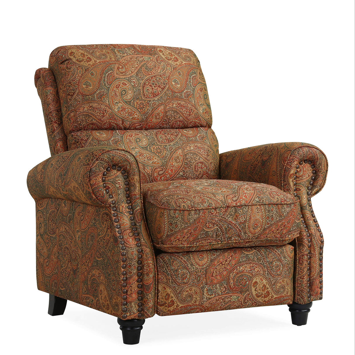 Domesis Cortez - Cloth Push Back Recliner Chair, Paisley Domesis