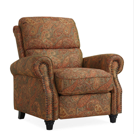 Domesis Cortez - Cloth Push Back Recliner Chair, Paisley Domesis