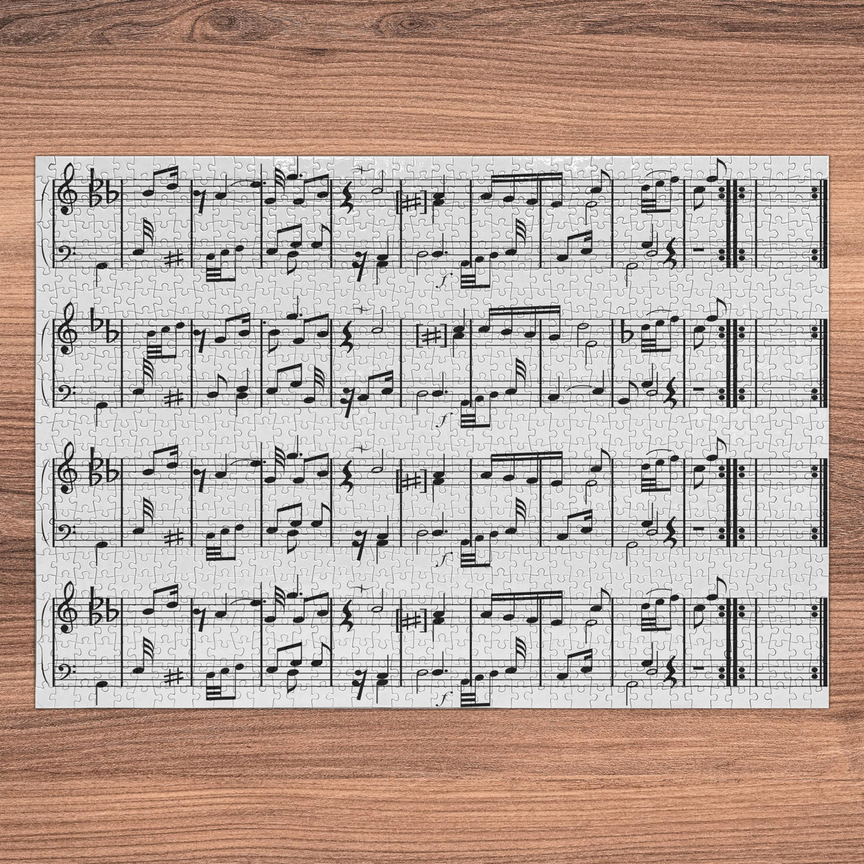 Ambesonne Music Jigsaw Puzzle for Adults, Musical Notes on The Clef Illustration Ornamental Pattern Art Print, Heirloom-Quality Fun Activity Durable Cardboard, 1000 pcs, White Ambesonne