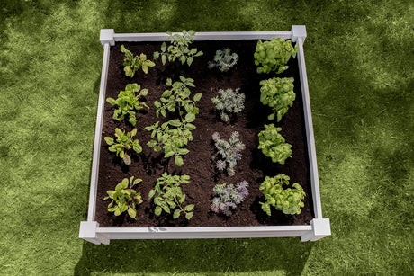 Vita Classic 4'X4'x11 Vinyl Raised, White VT17108 x 4ft Modular Garden Bed, 11" H Vita