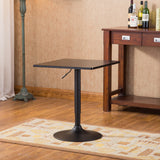 Roundhill Furniture Belham Square Top Adjustable Height with Black Leg and Base Metal Bar Table Roundhill Furniture