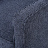 Christopher Knight Home Mervynn Mid-Century Modern Fabric Recliner, Dark Blue GDFStudio