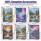 6 Pack Landscape Diamond Painting Kits for Adults Beginners, 5D Forest Sunset Glow Scenery Diamond Art Kits for Adults, DIY Full Drill Paint with Diamond Art and Craft Kits for Wall Decor(30x40cm) LWZAYS