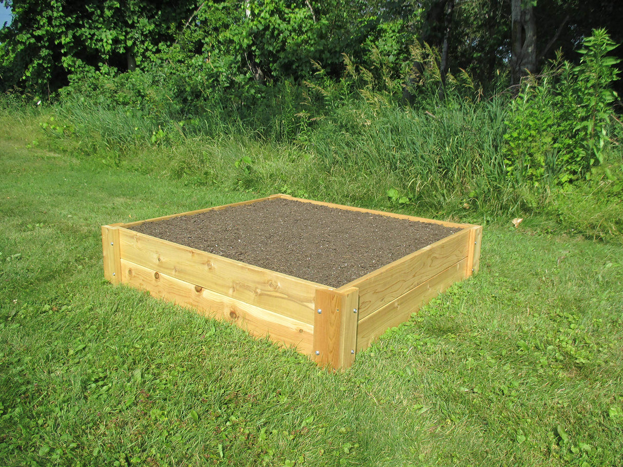 Infinite Cedar Premium Cedar Raised Garden Bed - 1" Thick Wood (4' x 4' x 11" H) Infinite Cedar