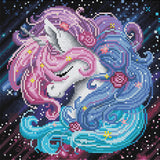 DIAMOND ART CLUB Aurora The Unicorn Diamond Painting Kit, Fantasy Diamond Canvas, Round 5D Diamond Art Kits for Adults and All Ages, 13" x 13" (33 x 33 cm) DIAMOND ART CLUB
