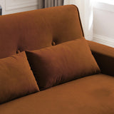 Jarenie 48" Loveseat Sofa, 2 Seater Love Seat Mid Century Modern Small Couches for Living Room Bedroom Apartment, 2 Throw Pillows and Wooden Legs, Orange Jarenie