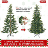 Yaheetech 6ft Pre-lit Aspen Fir Artificial Christmas Tree with 400 Incandescent Warm Lights Full Prelighted Xmas Tree w/828 Branch Tips & Foldable Stand for Home Holiday Decor, Green Yaheetech