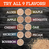 Camerons All Natural Extra Fine BBQ Wood Chips, 4 Pack - Alder, Cherry, Oak, Hickory (4 Pints, 0.473L ea) - Kiln Dried Sawdust Shavings for Smoking Guns, Smokers, Smoke Boxes - Barbecue Grilling Gift Camerons