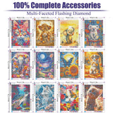 OXYSURE 12 Pack Diamond Painting Kits for Adults,Animal Cat Diamond Painting Set for Gift Home Wall Decor - 5D DIY Craft Kit with Diamonds OXYSURE