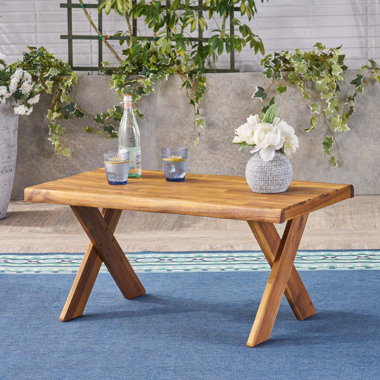 Christopher Knight Home Irene Outdoor Acacia Wood Coffee Table, Sandblast Teak Finish Christopher Knight Home