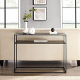 Crosley Furniture Braxton Sofa Console Table with Storage Shelf for Hall, Entryway, or Living Room, Matte Black Crosley Furniture