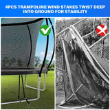 YSSOA Trampoline 12FT for Kids with Safety Enclosure Net Wind Stakes 400LBS Weight Capacity Recreational Trampolines Black Inside Net YSSOA