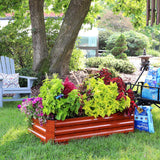 Sunnydaze 48-Inch Galvanized Steel Outdoor Raised Garden Bed - Rectangle Planter for Vegetables and Flowers - Woodgrain Sunnydaze