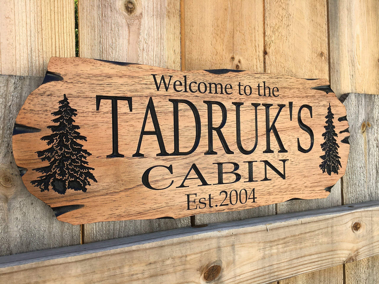 Personalized cabin sign Outdoor Sign Rustic Welcome Rustic Decor Family Wooden Sign Benchmark Signs And Gifts