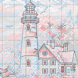 DIMENSIONS 6883 Gold Collection Counted Cross Stitch Kit, Beacon at Dawn, 18 Count Ivory Aida, 5'' x 7'' Dimensions