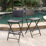 Christopher Knight Home Margarita Outdoor Wicker Barstools, 2-Pcs Set, Multibrown Christopher Knight Home