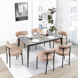 DYHOME Kitchen Chairs Mid-Century Modern Dining Chairs Set of 6, Kitchen Dining Room Chairs, Boucle Upholstered Wishbone Dining Chair, Camel Color DYHOME