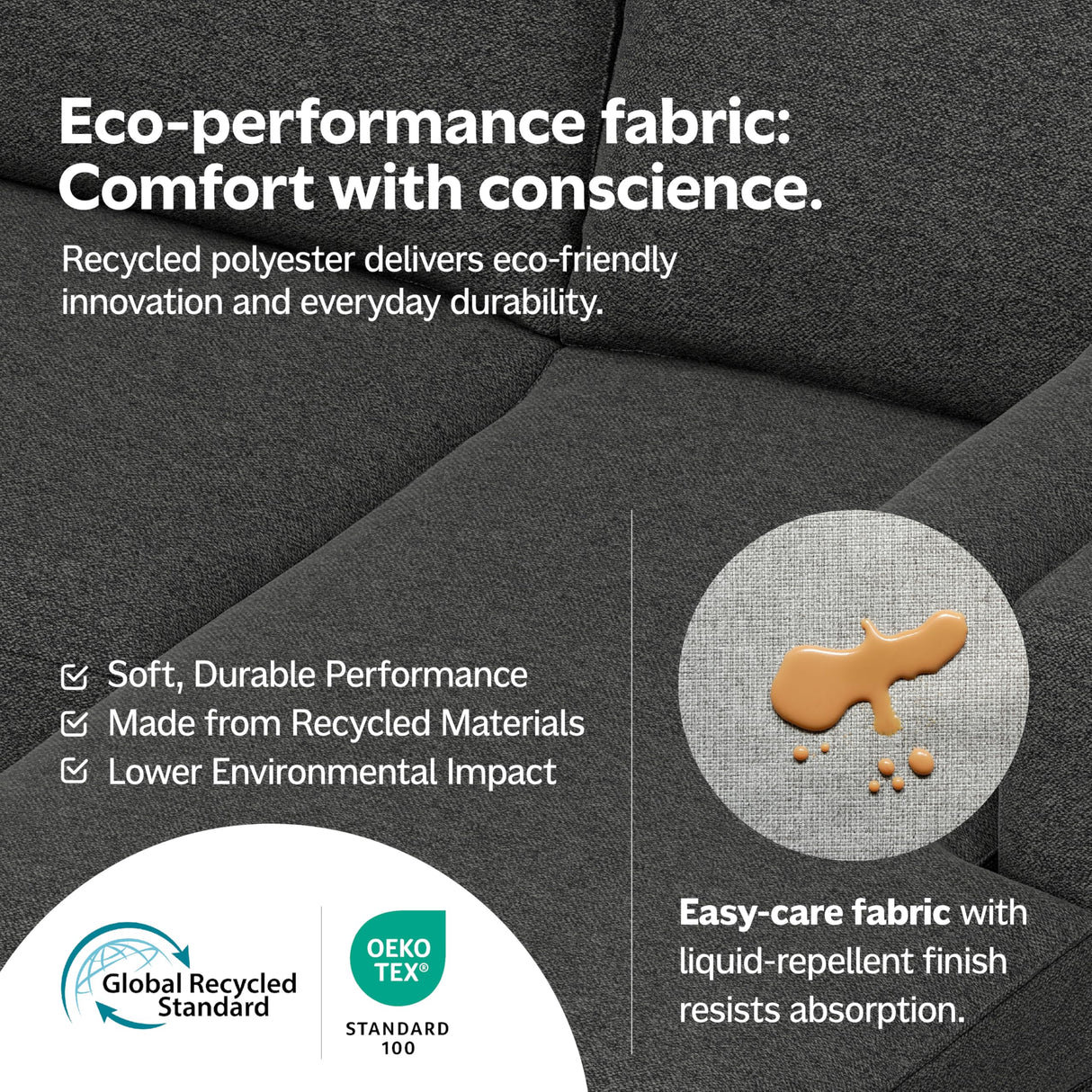 SIMPLIHOME Livingston 90-inch Wide Sofa in Mist Grey Woven-Blend Fabric, Handcrafted Mid-Century Modern Oversized 3-Seater Couch Sofa for Living Room or Family Room, Solid Wood Frame SIMPLIHOME