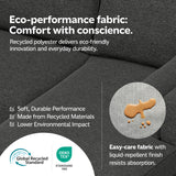 SIMPLIHOME Livingston 90-inch Wide Sofa in Mist Grey Woven-Blend Fabric, Handcrafted Mid-Century Modern Oversized 3-Seater Couch Sofa for Living Room or Family Room, Solid Wood Frame SIMPLIHOME