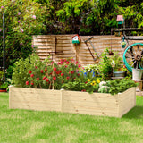 MUPATER 8x4x1.5 FT Wooden Raised Garden Bed, 43 Cubic Feet Outdoor Plant Box with Mortise & Tenon Design, Deep Raised Garden Bed for Herbs, Vegetables and Flowers, Garden, Natural Wood MUPATER