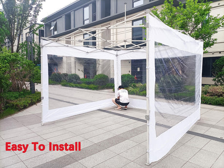 SCOCANOPY Clear Window Sidewall for 12x12 Canopy Frame, 3 Pack Sunwalls Only,(White) SCOCANOPY