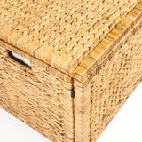 happimess HPM9005A Anada Wicker Weave 30" Storage Trunk, Wooden Frame/Water Hyacinth, Farmhouse, Transitional, Coastal, Rustic for Office, Dorm Room, Living-Room, Bedroom, Dining-Room, Natural happimess