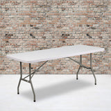 Flash Furniture Elon 6' Rectangular All-Occasion Plastic Folding Event Table, Foldable Portable Banquet Table for Indoor/Outdoor Events, White Flash Furniture