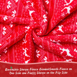 Ramees Christmas Throw Blanket, Christmas Decorations Blankets and Throws, Fuzzy Cozy Soft Warm Fleece Sherpa Winter Holiday Blanket for Bed Couch Sofa Reindeer Snowflakes Ramees