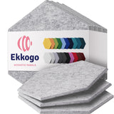 Ekkogo Acoustic Panels 12-Pack Soundproof Wall Panels 14"X12.1"X0.4" Sound Panels High Density Sound Dampening Panels - [Smoky White Hexagon] Ekkogo