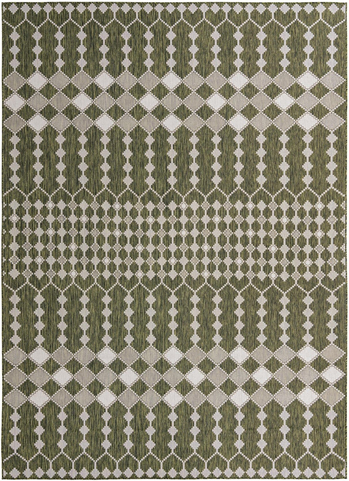 Unique Loom Outdoor Trellis Collection Area Rug - Traliccio (10' x 14' 1" Rectangle, Green/ Ivory) Unique Loom