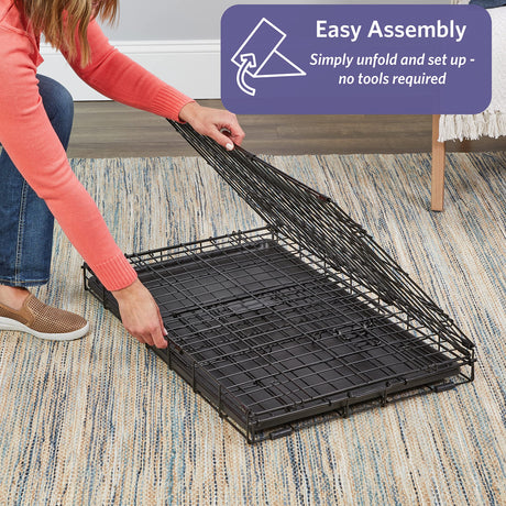 MidWest Homes for Pets Newly Enhanced Single Door iCrate Dog Crate, Includes Leak-Proof Pan, Floor Protecting Feet, Divider Panel & New Patented Features MidWest Homes for Pets