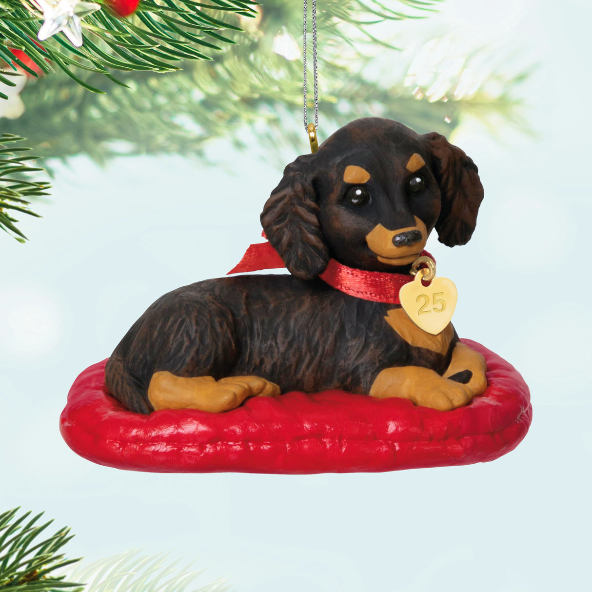 Hallmark Keepsake Christmas Ornament 2025, Puppy Love Long-Haired Dachshund 2025, Gifts for Animal Lovers Hallmark Keepsake