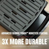 George Foreman® Fully Submersible™ Grill, NEW Dishwasher Safe, Wash the Entire Grill, Easy-to-Clean Nonstick, Black/Grey George Foreman