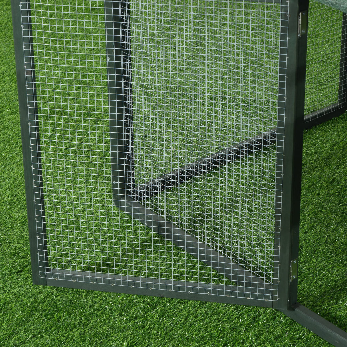 PawHut 84" Wooden Chicken Coop, Hen House Outdoor with Run Nesting Box, Asphalt Roof, Removable Tray, Ramp, Poultry Cage for 2-3 Chickens, Green PawHut