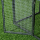 PawHut 84" Wooden Chicken Coop, Hen House Outdoor with Run Nesting Box, Asphalt Roof, Removable Tray, Ramp, Poultry Cage for 2-3 Chickens, Green PawHut