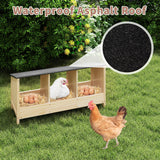 COZIWOW 3 Compartment Chicken Nesting Boxes, Chicken Laying Boxes with Asphalt Roof, Chicken Coop Accessories,Wood Nesting Boxes for Hen,Duck,Poultry,Bird,Dove COZIWOW