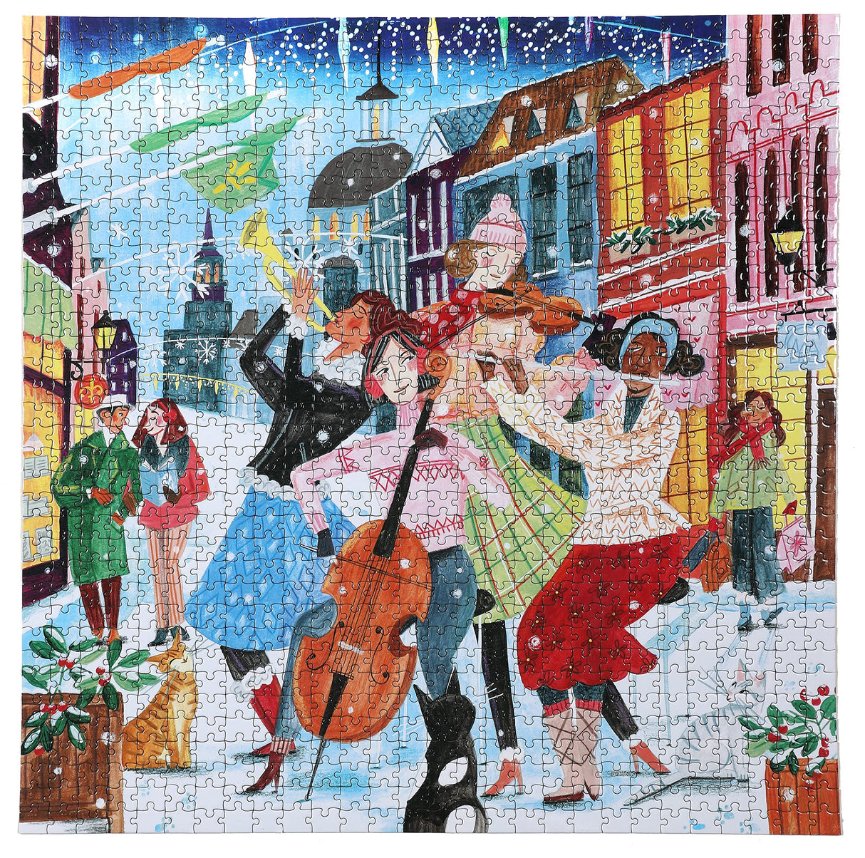 eeBoo: Piece and Love Music in Montreal 1000 Piece Square Jigsaw Puzzle, Jigsaw Puzzle for Adults and Families, Includes Glossy, Sturdy Pieces and Minimal Puzzle Dust eeBoo