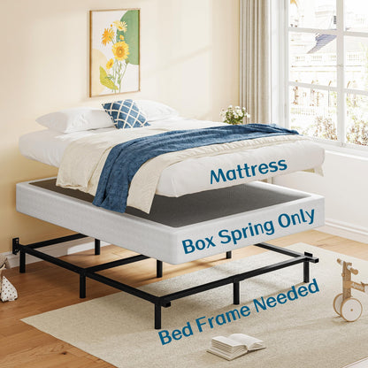 EZBeds King 9 Inch Metal Box Spring, Mattress Foundation with Fabric Cover, Easy Assembly, Noise Free, Non Slip