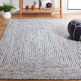 SAFAVIEH Braided Collection Area Rug - 5' x 8', Blue & Ivory, Handmade Farmhouse Cotton, Ideal for High Traffic Areas in Living Room, Bedroom (BRD260M) SAFAVIEH