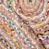 SAFAVIEH Area Rug 3x5 Oval - Cape Cod Collection - Beige & Multi, Handmade Jute & Cotton, Woven Braided Design (CAP202B) SAFAVIEH