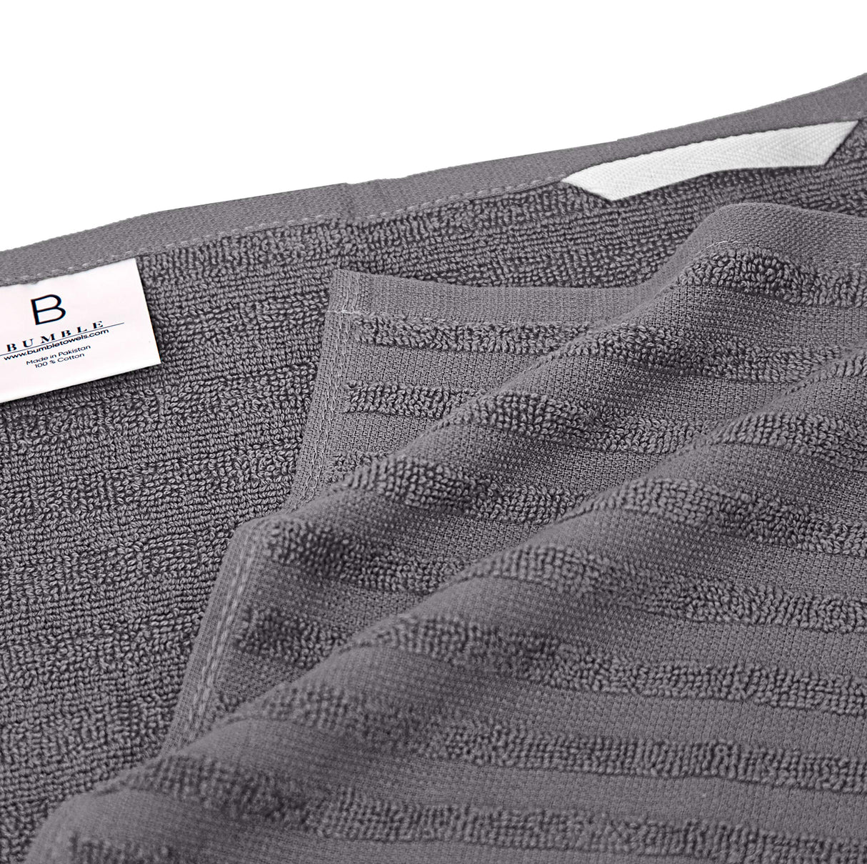 Premium Kitchen Towels (20”x 28”, 6 Pack) | Large Cotton Kitchen Hand Towel | Flat & Terry Dish Cloths | Highly Absorbent Tea Towels Set with Hanging Loop | Gray Bumble Towels