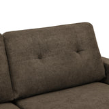 65" W Brown Loveseat Sofa, Mid Century Modern Love Seat Couches for Living Room, Button Tufted Upholstered Small Couch for Bedroom, Solid Wood Legs and Easy to Install Love Seats Furniture (Brown) Klwenas Maec